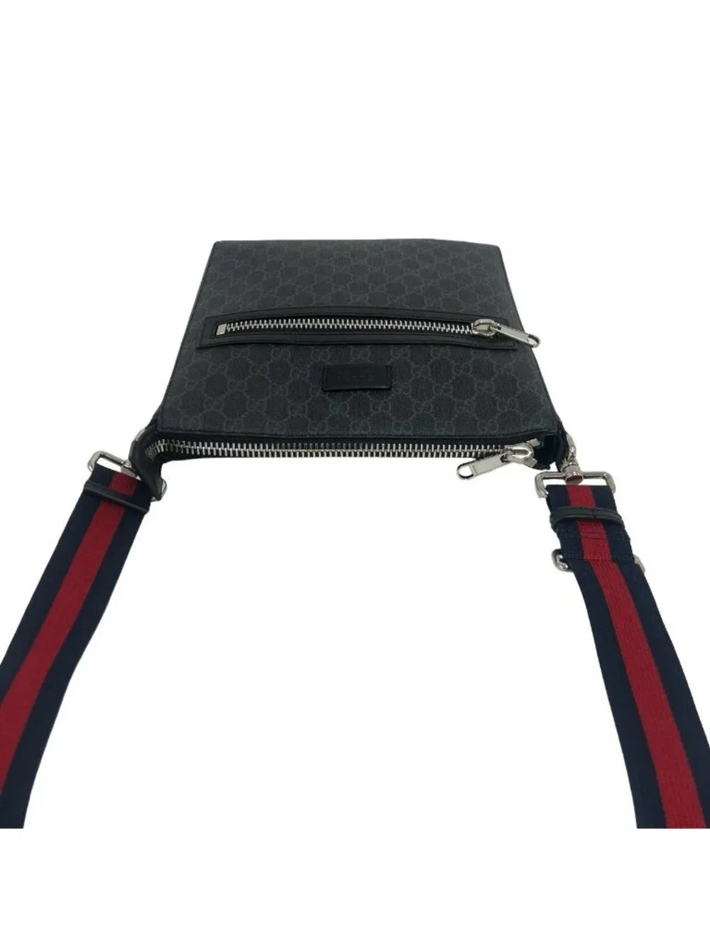 Gucci Sherry Line GG Supreme Logo Leather Shoulder Bag Cross Black